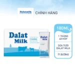 Thùng 48 hộp sữa tươi tiệt trùng Dalatmilk ít đường 180 ml (180 ml x 48) - Ảnh 2
